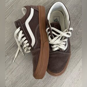 Vans Brown and White Old Skool Sneakers size Men’s 9 Women’s 10 1/2